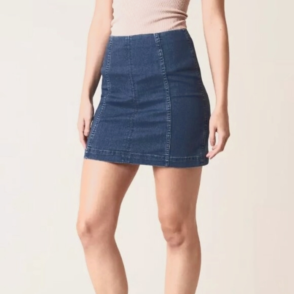 Free People - Modern Femme Denim Stretch Skirt - Size 8